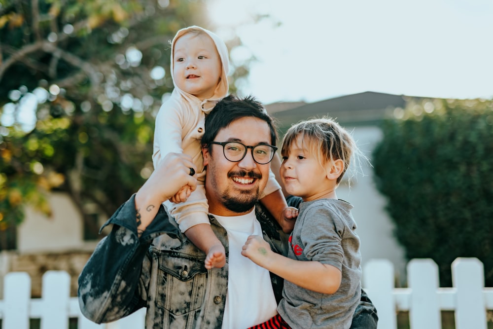 Family sharing a warm moment after a pediatric visit